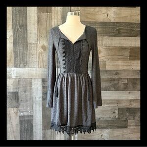 Gray fleece witchy dress small goth Halloween party whimsigoth witch costume